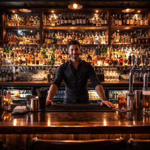 alcohol abuse in a bar